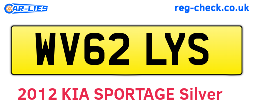WV62LYS are the vehicle registration plates.
