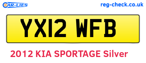 YX12WFB are the vehicle registration plates.