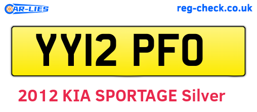 YY12PFO are the vehicle registration plates.