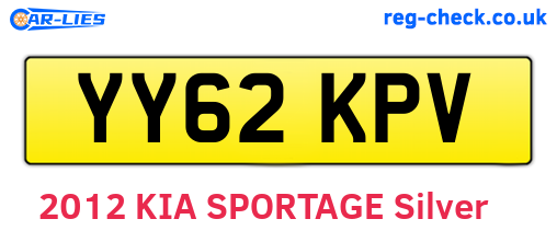 YY62KPV are the vehicle registration plates.