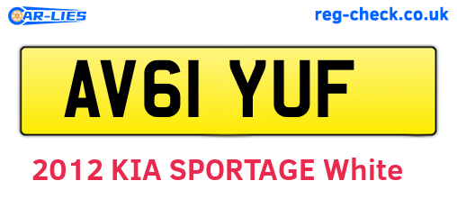 AV61YUF are the vehicle registration plates.