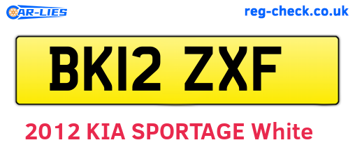 BK12ZXF are the vehicle registration plates.
