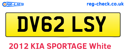 DV62LSY are the vehicle registration plates.