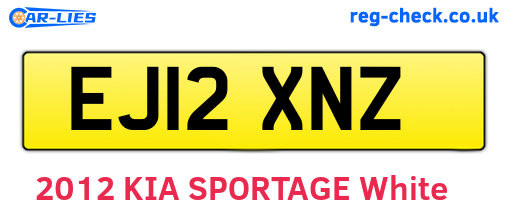 EJ12XNZ are the vehicle registration plates.