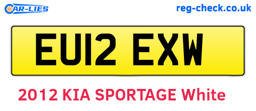 EU12EXW are the vehicle registration plates.