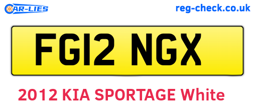 FG12NGX are the vehicle registration plates.