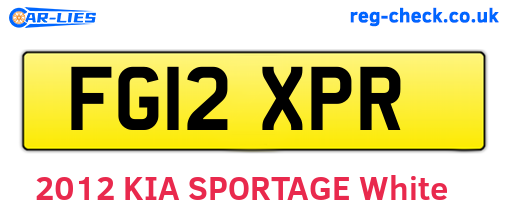 FG12XPR are the vehicle registration plates.