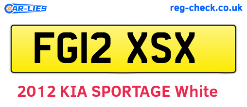 FG12XSX are the vehicle registration plates.