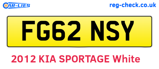 FG62NSY are the vehicle registration plates.