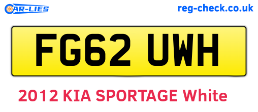 FG62UWH are the vehicle registration plates.