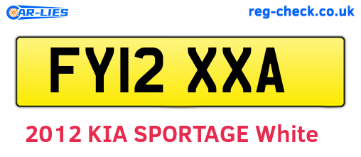 FY12XXA are the vehicle registration plates.
