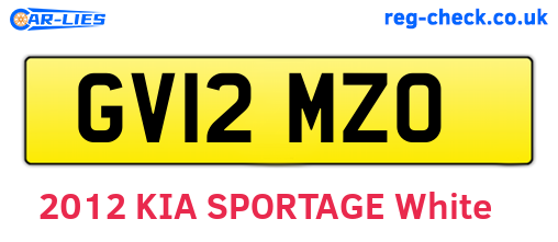 GV12MZO are the vehicle registration plates.