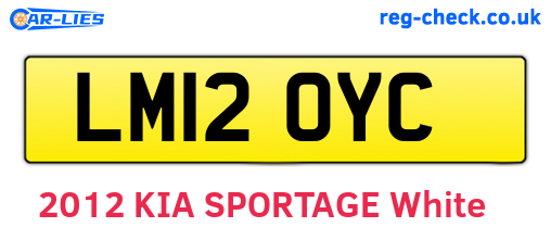 LM12OYC are the vehicle registration plates.