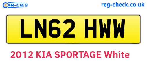 LN62HWW are the vehicle registration plates.