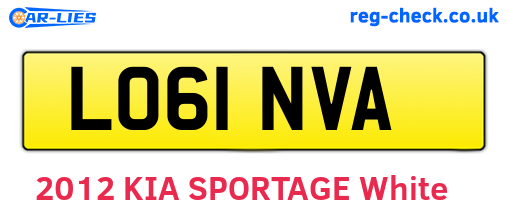 LO61NVA are the vehicle registration plates.