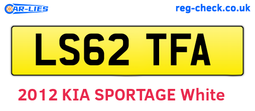 LS62TFA are the vehicle registration plates.