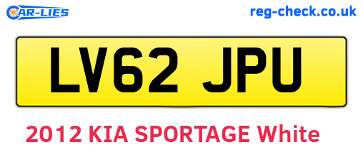 LV62JPU are the vehicle registration plates.