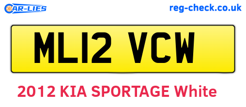 ML12VCW are the vehicle registration plates.