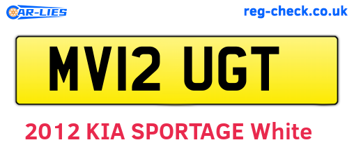 MV12UGT are the vehicle registration plates.