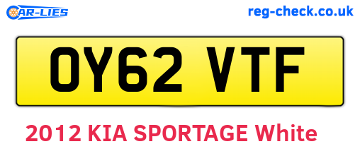 OY62VTF are the vehicle registration plates.