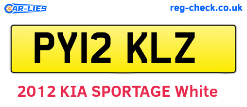 PY12KLZ are the vehicle registration plates.