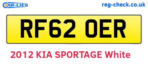 RF62OER are the vehicle registration plates.