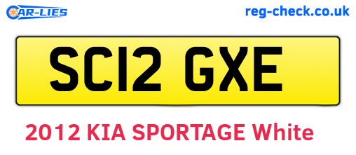 SC12GXE are the vehicle registration plates.