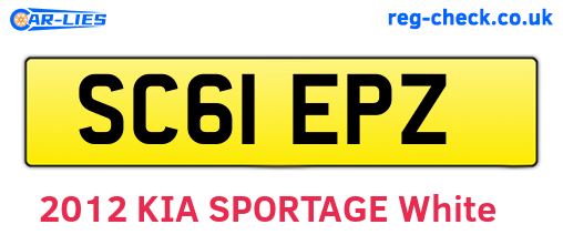 SC61EPZ are the vehicle registration plates.