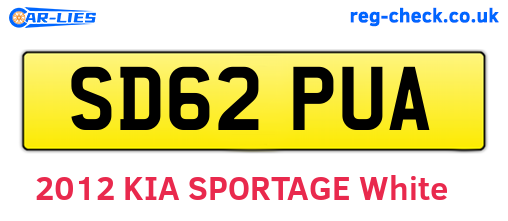 SD62PUA are the vehicle registration plates.
