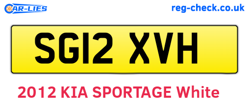 SG12XVH are the vehicle registration plates.