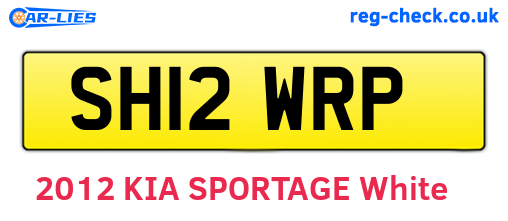 SH12WRP are the vehicle registration plates.