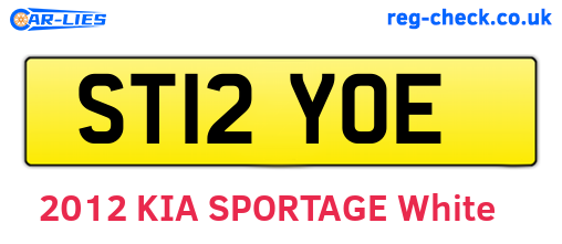 ST12YOE are the vehicle registration plates.