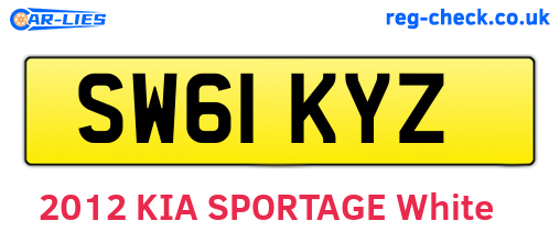 SW61KYZ are the vehicle registration plates.