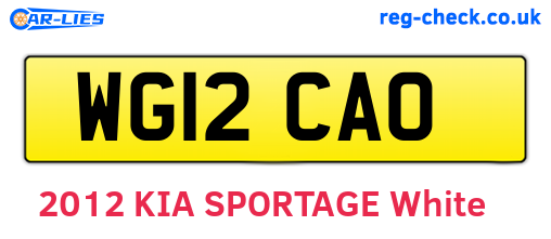 WG12CAO are the vehicle registration plates.