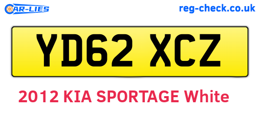 YD62XCZ are the vehicle registration plates.