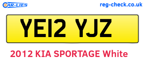 YE12YJZ are the vehicle registration plates.