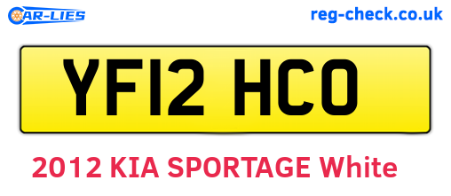 YF12HCO are the vehicle registration plates.
