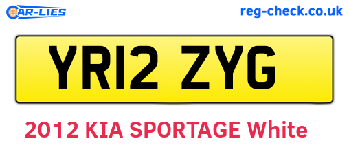YR12ZYG are the vehicle registration plates.