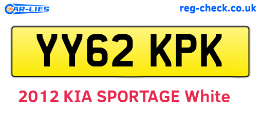 YY62KPK are the vehicle registration plates.