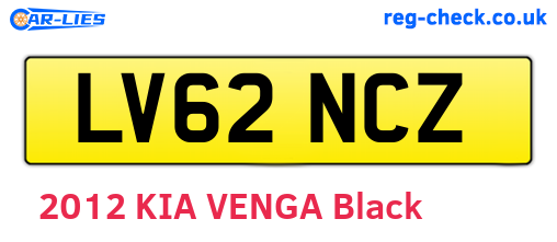 LV62NCZ are the vehicle registration plates.