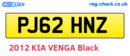 PJ62HNZ are the vehicle registration plates.