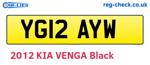 YG12AYW are the vehicle registration plates.