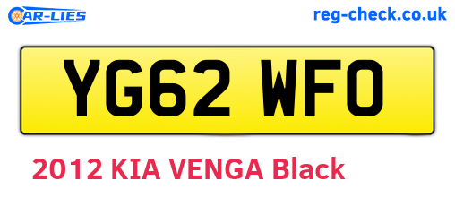 YG62WFO are the vehicle registration plates.