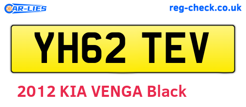 YH62TEV are the vehicle registration plates.