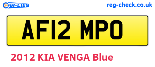 AF12MPO are the vehicle registration plates.