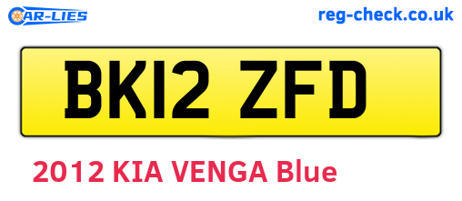 BK12ZFD are the vehicle registration plates.