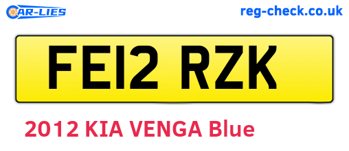 FE12RZK are the vehicle registration plates.