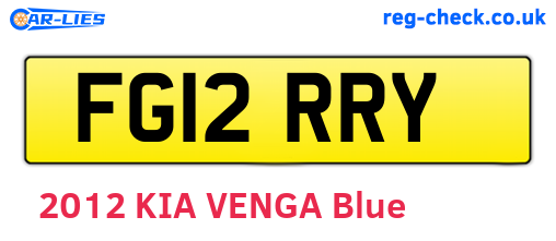 FG12RRY are the vehicle registration plates.