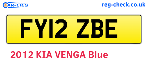 FY12ZBE are the vehicle registration plates.