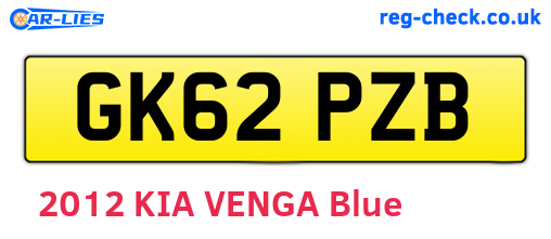 GK62PZB are the vehicle registration plates.